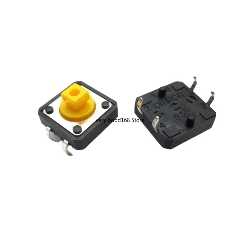 20PCS 12x12x7.3mm Tactile Switches Yellow Square Push Button Tact Switch 12*12*7.3 mm Micro Switches