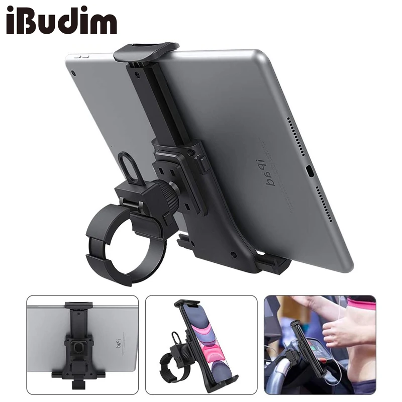 Universal Bicycle Scooter Tablet Mount 4-11 Inch Indoor Gym Treadmill Handlebar Tablet Cellphone Holder Stand For iPad iPhone