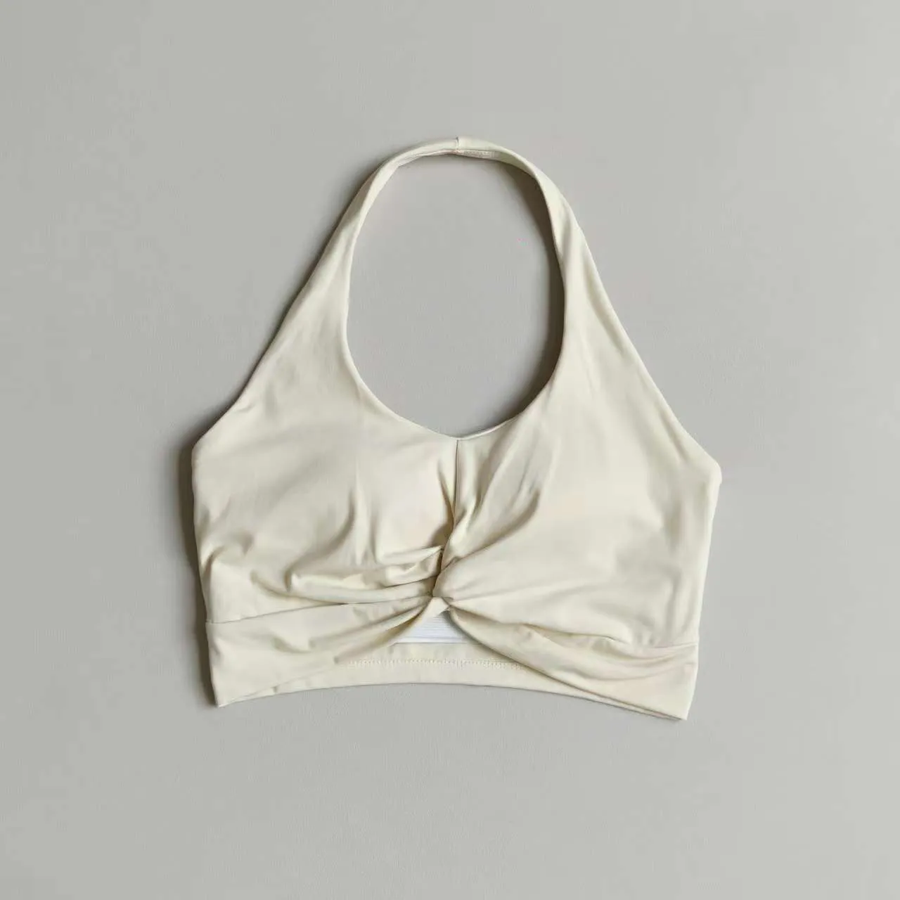 Halter-Neck Yoga-Weste für Damen, Push-up, stoßfester Sport-BH, schnelltrocknend, für Training, Pilates, mit festen Cups, Fitness-Top – Detail 3