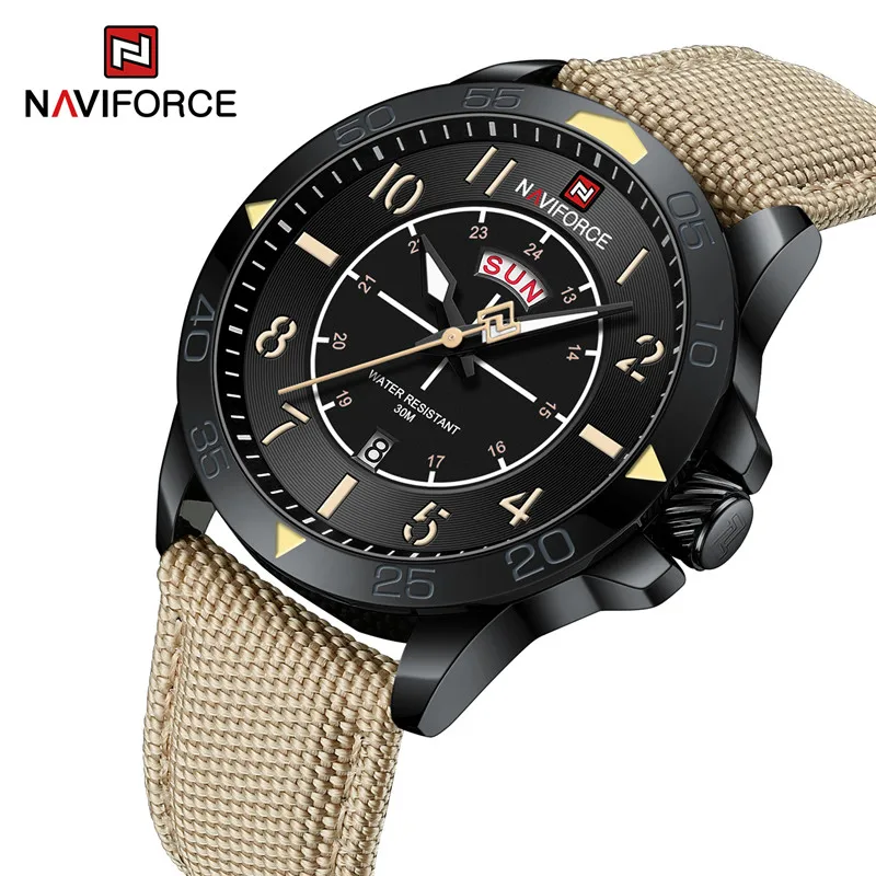 

NAVIFORCE Brand Watches for Men Durable Sports Waterproof Auto Day and Date Display Male Business Quartz Wristwatch Reloj Hombre