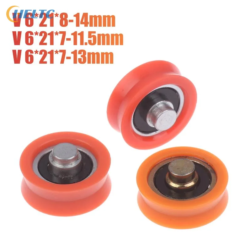 1/3Pc High Quality Orange V-groove Plastic Bearing With Shaft Door  Window Pulley POM Polyoxymethylene Nylon Roller Guide Wheel