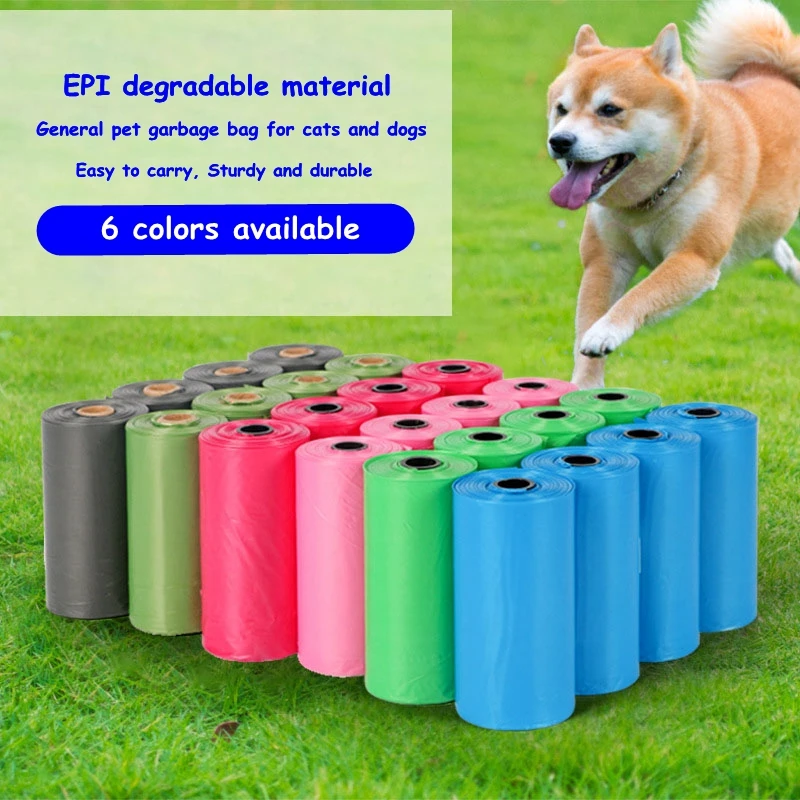 60 Rolls Dog Poop Bags for dog Large Cat Waste Bags Doggie Outdoor Home Clean Refill Garbage Bag Pet Supplies 15 Bags/ Roll