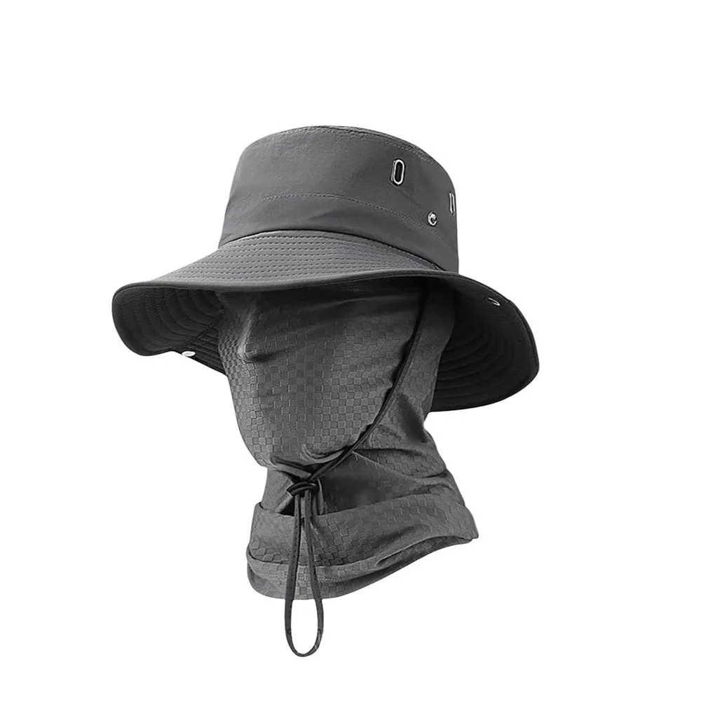 

Солнцезащитная быстросохнущая мужская шляпа от солнца, дышащая складная рыболовная кепка из мягкого материала с защитой для шеи, летняя уличная шляпа для рыбалки
