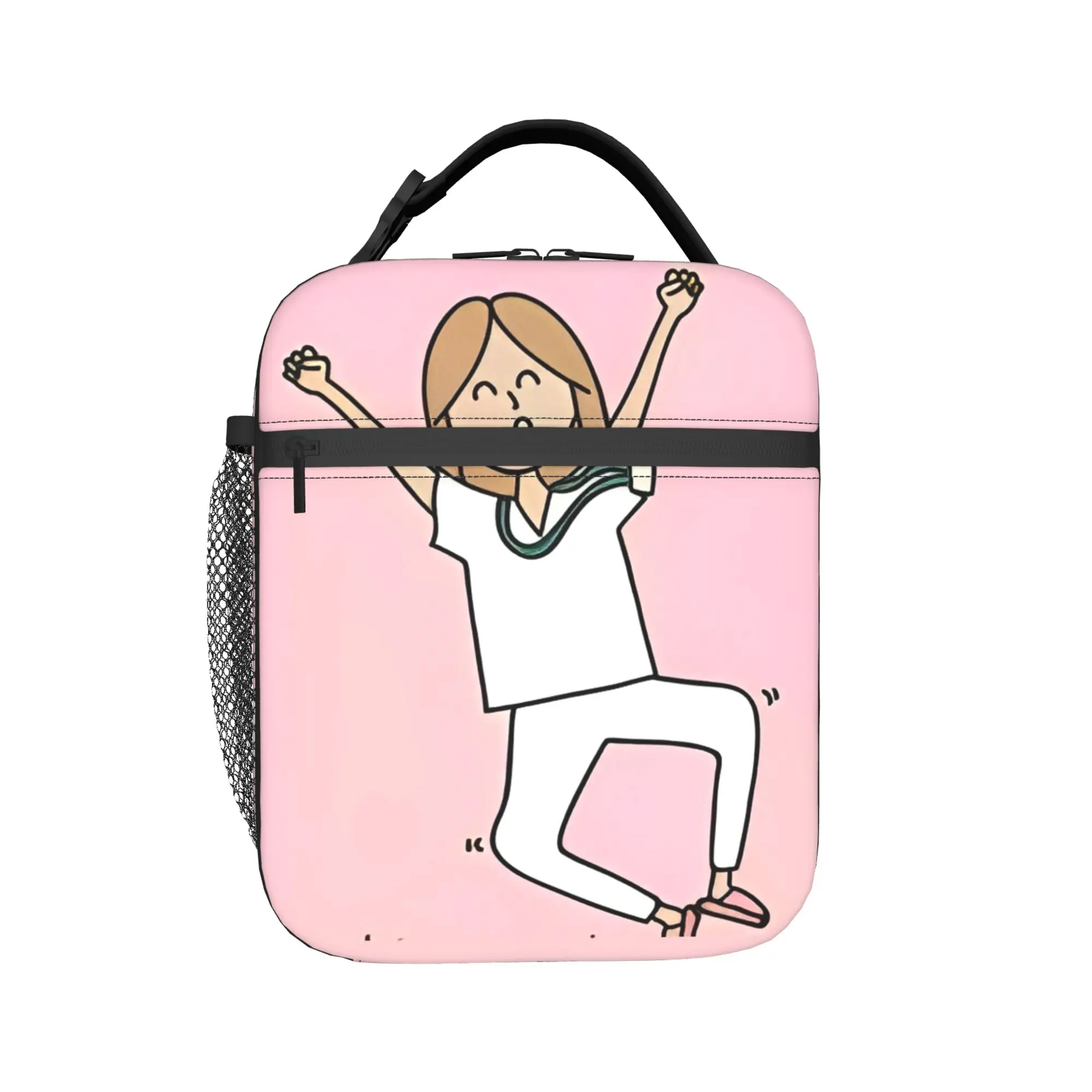 Happy Nurse Enfermera En Apuros Medical Lunch Bag Insulated Lunch Box Women Office Cooler Bag Fun Oxford Thermal Lunch Bags