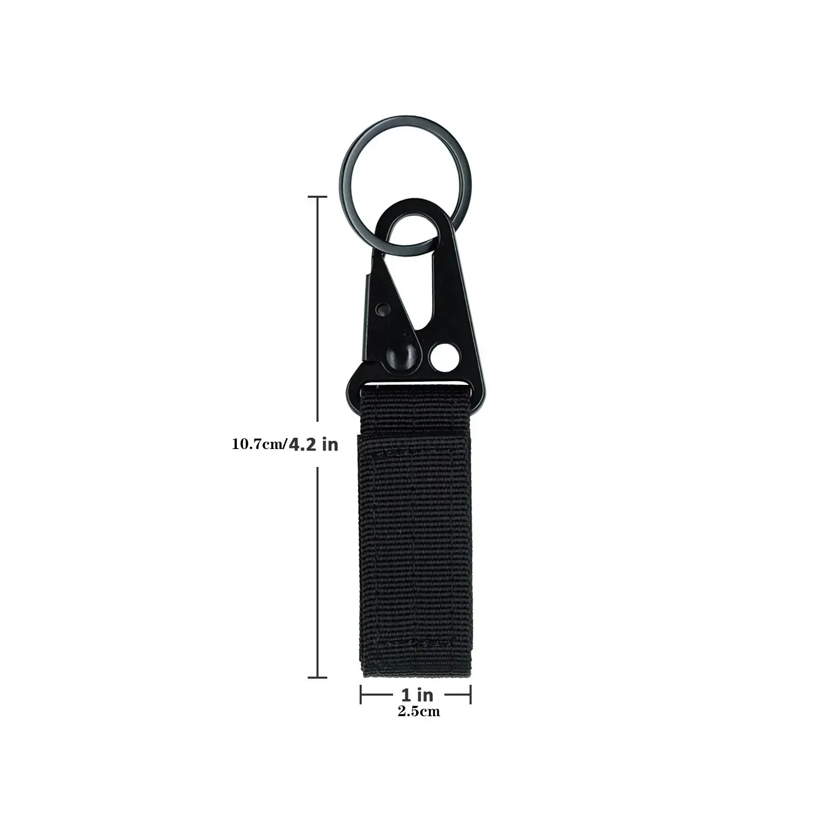 Nylon Gear Clip Key Ring Holder Tactical Belt Keepers Military Utility Hanger Carabiner Molle Hook in Black Khaki Green