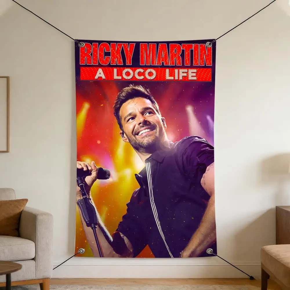 Music R-Ricky M-Martin Flags Cozy Home Flag 4 Grommets Anti-Wrinkle Waterproo  Indoor