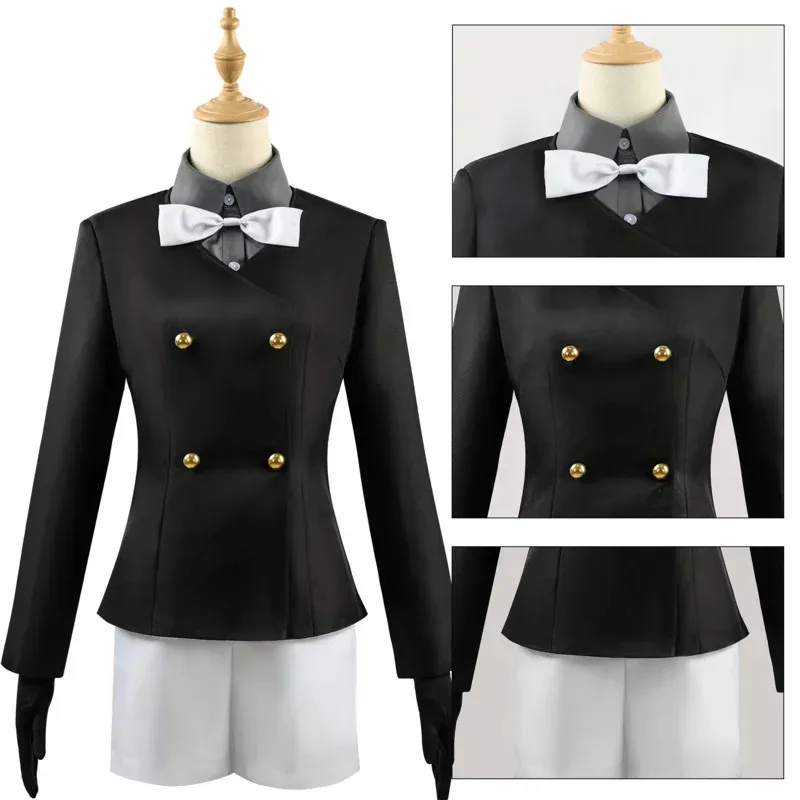 Newly Clervie Cosplay Costume Full Set Genshin Impact Game New Cosplay Outfit Uniform Coat Shirt Shorts Bow Gloves Set