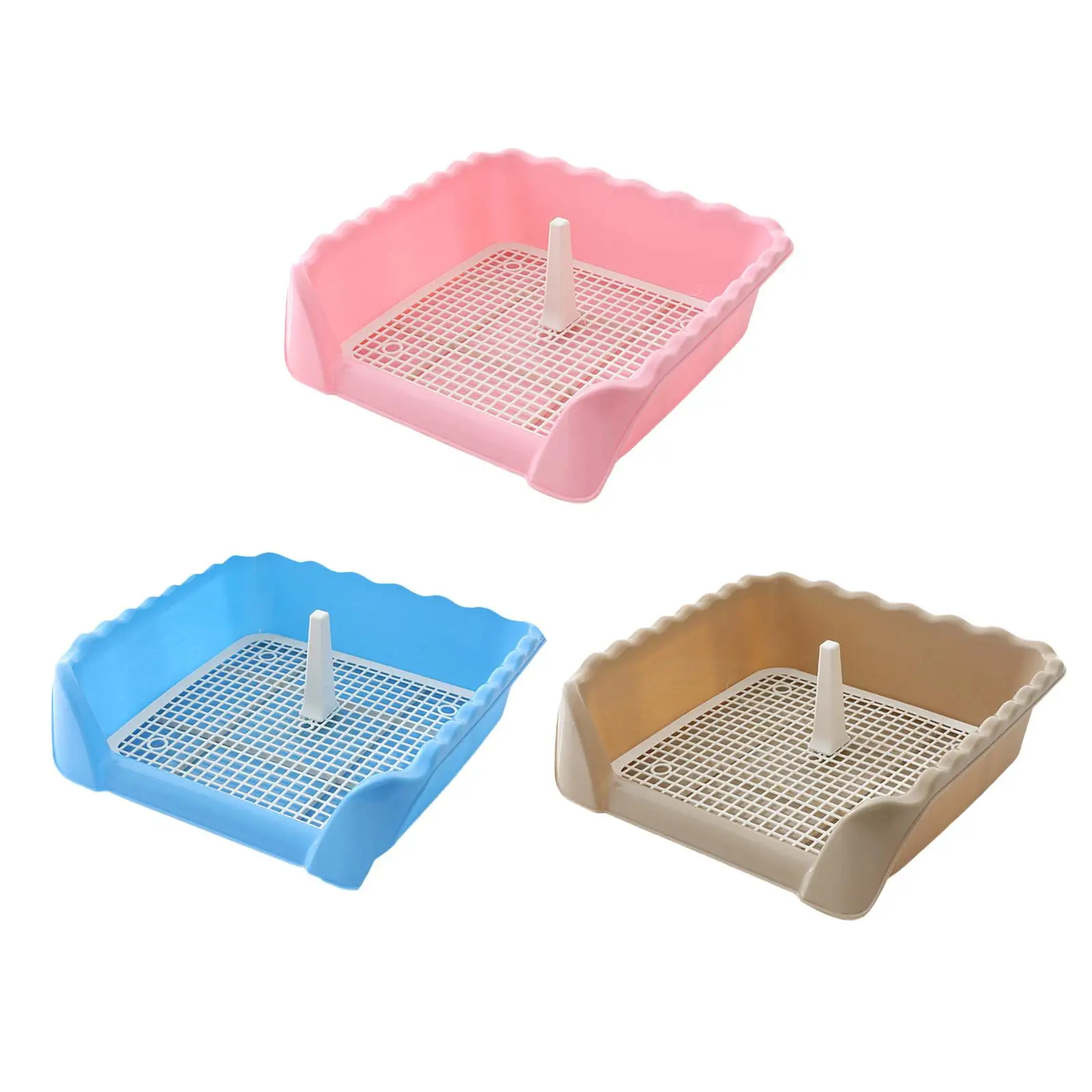 Portable Dog Potty Tray Mat Loo Pad with Fence Holder for Training