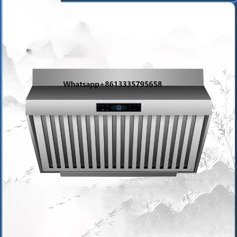 

1m Stainless Steel Exhaust Hood Commercial Kitchen Range Hood Hotel Single Motor Large Suction Range Hood Touch Sense