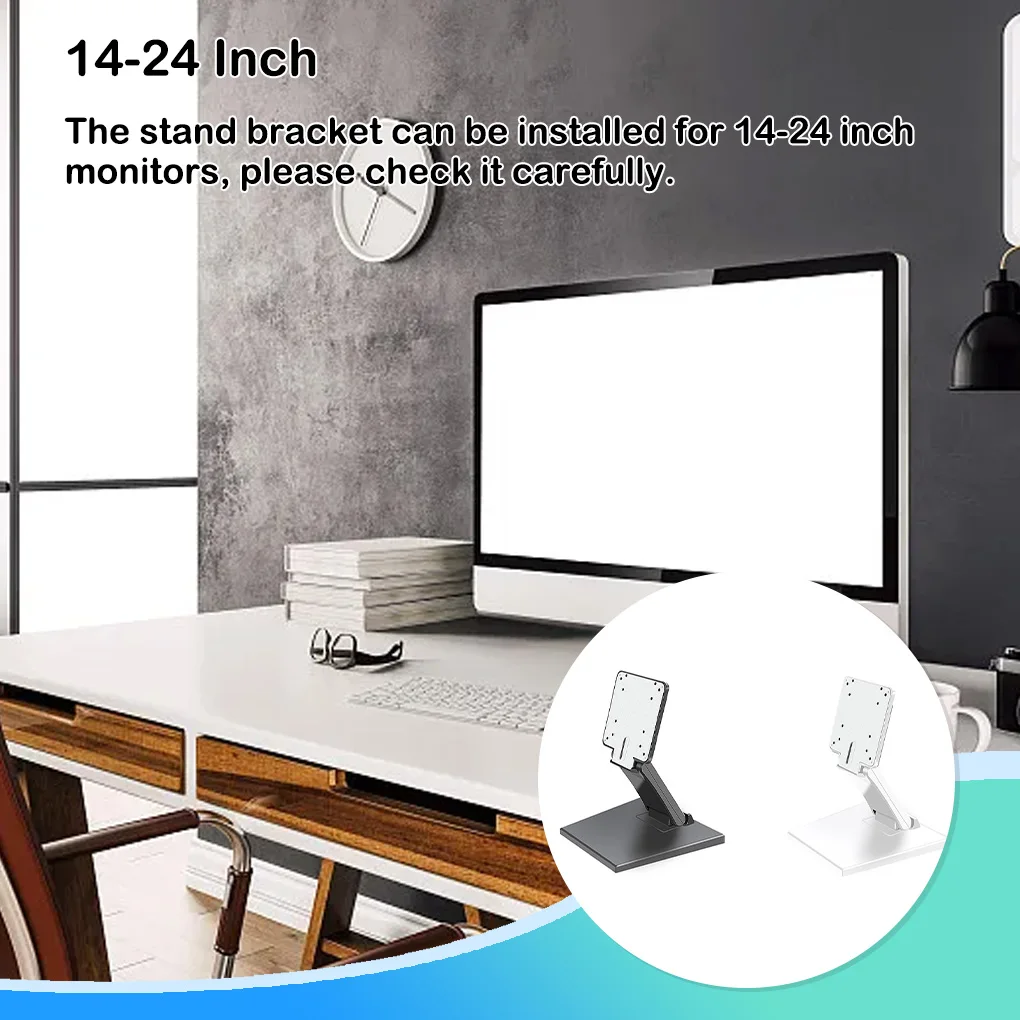 Support de moniteur de bureau pliable, base en métal, PC, LCD, plat, vertical, vertical, support mural, support réglable pour 17-24 pouces