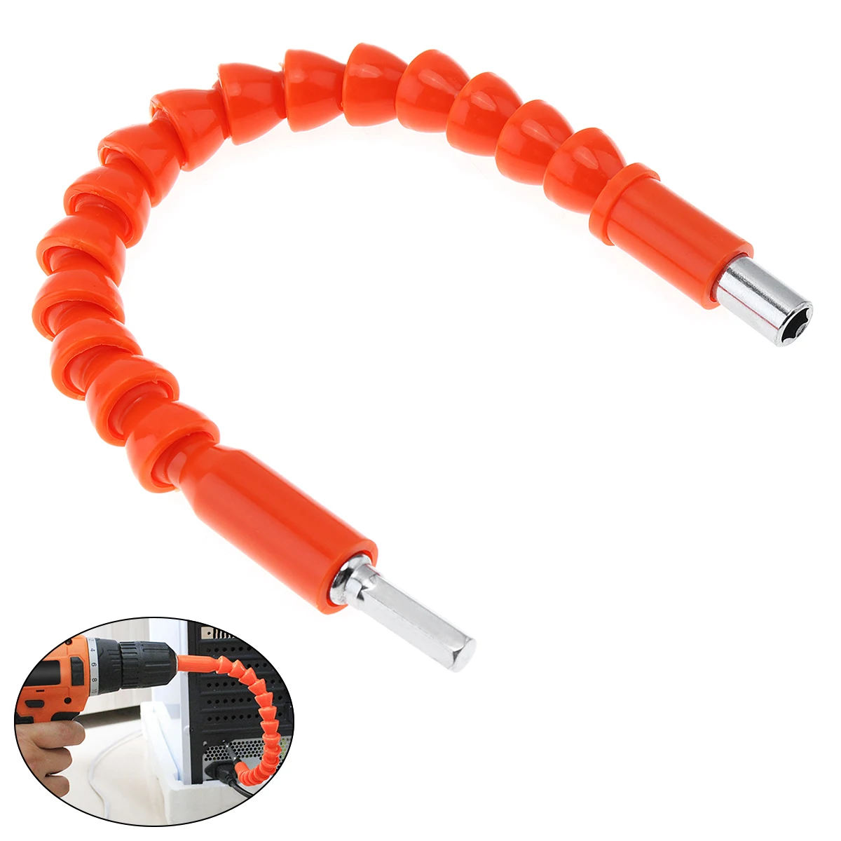 295mm Universal Orange flexible Shaft Flexible Drill Shaft Electric Drill Extension for Screwdriver Head and Drill  Connection