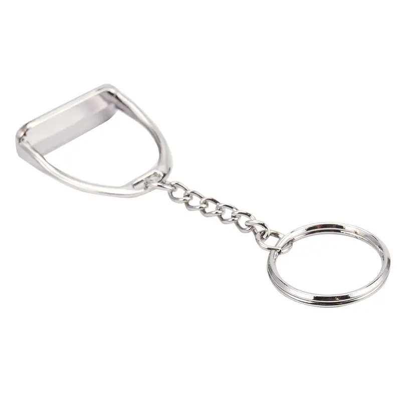 NALFI-6Pcs Simple Elegant Design Western Stirrup Keychain Key Ring Hanger Tool For Men Women Bag Decoration