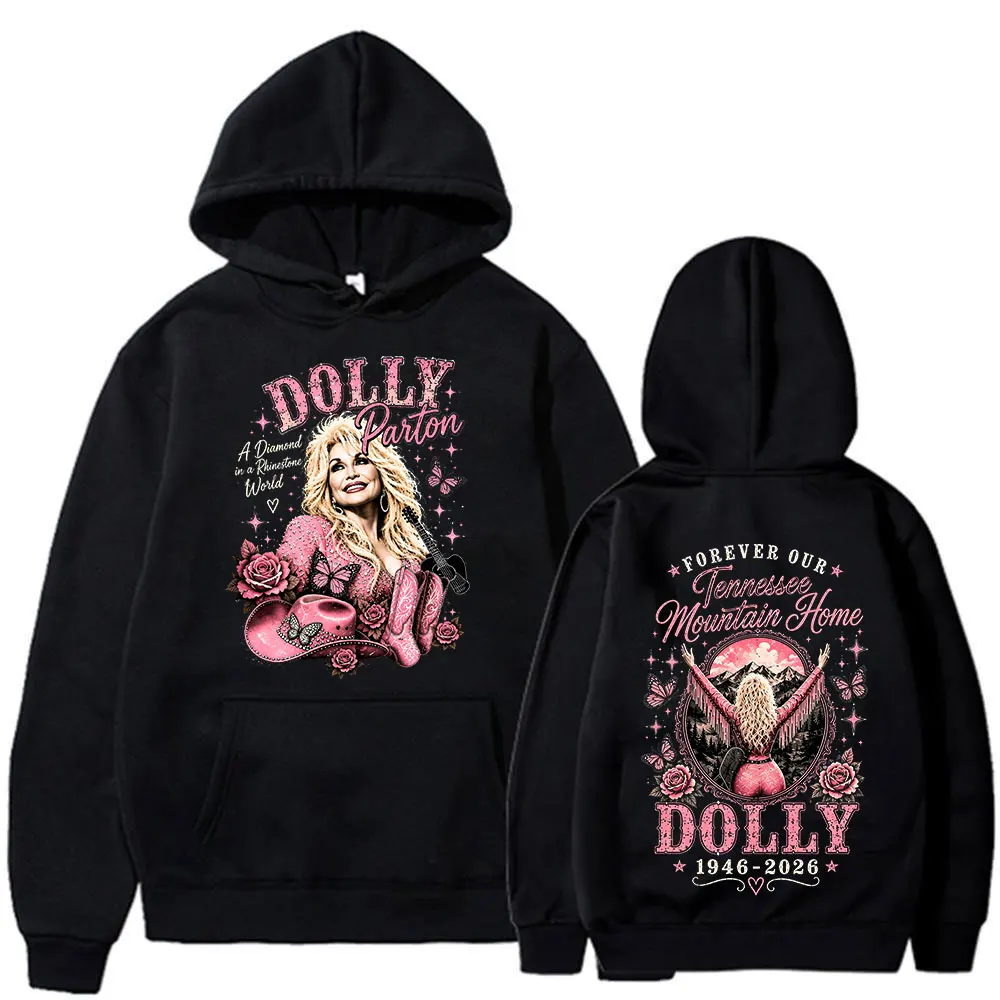 Dolly Parton Tribute 1946-2026 Country Music Hoodies Men Women Clothing Fashion Pullover Long Sleeve Oversized Hooded Sweatshirt