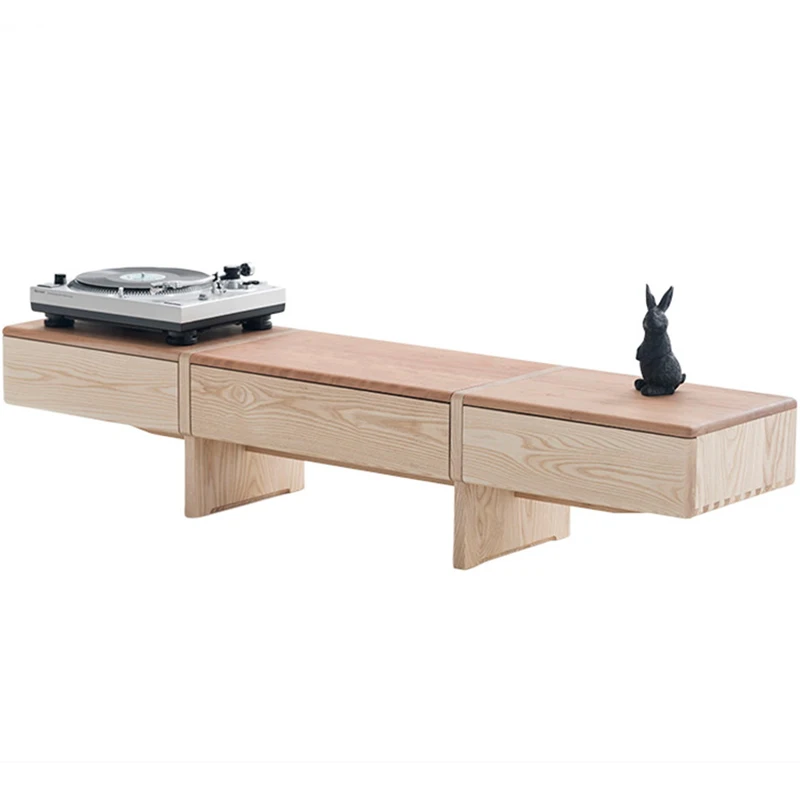 LTT Toast TV Cabinet Solid Wood Storage Cabinet Drawer Drawer Flip Door Small Apartment Household Floor Cabinet