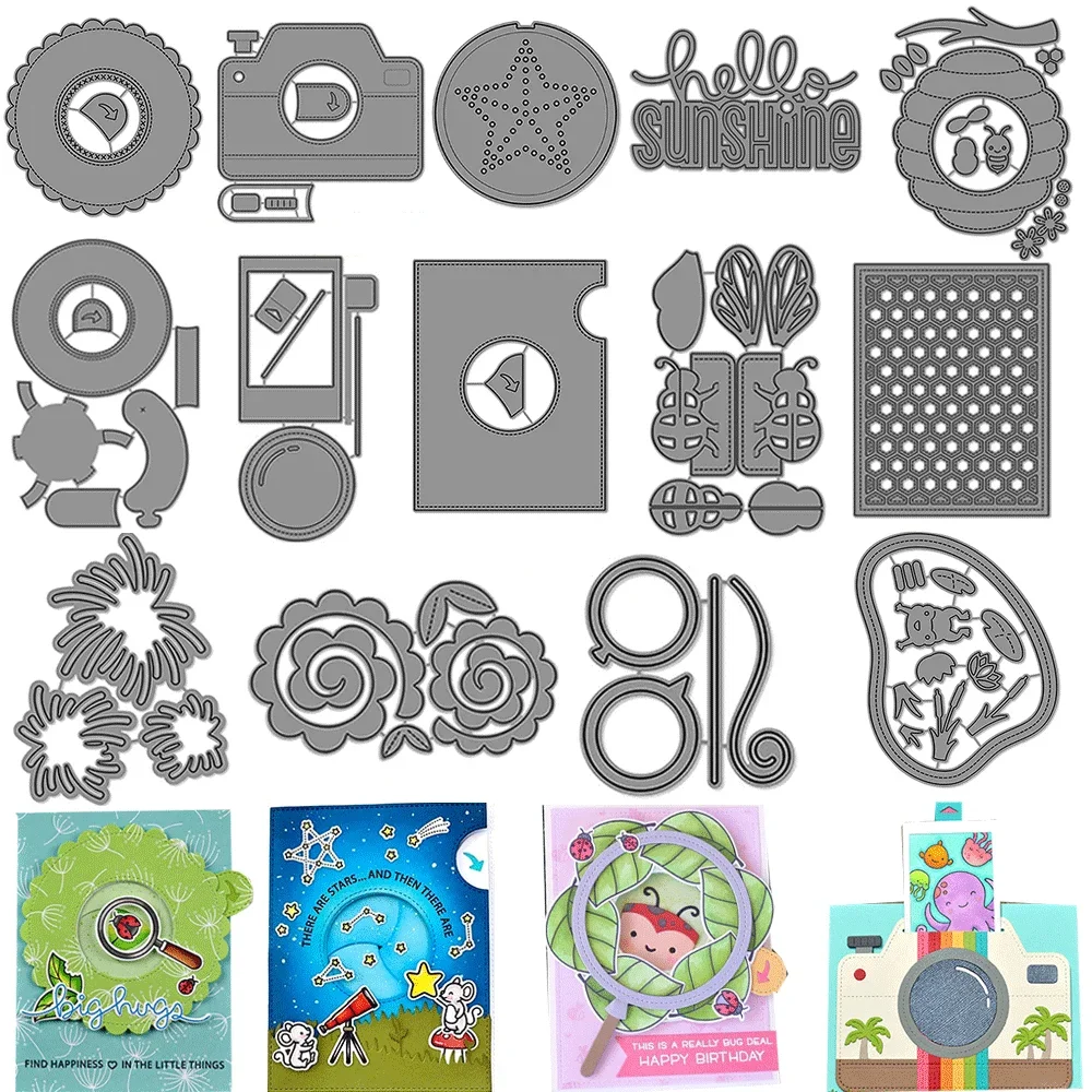 Magischer Iris, gewellte Add-on-Metall-Stanzformen, Prägung, gestanzter Bienenstock für DIY-Kartenherstellung, Scrapbooking, Bastelbedarf