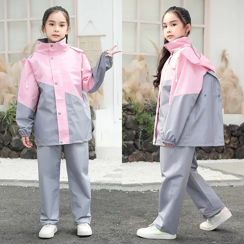 Raincoat and Rain Pants Suit for Kids Separate Body Waterproof Jacket for Primary and Secondary School Students Raincoat Kids