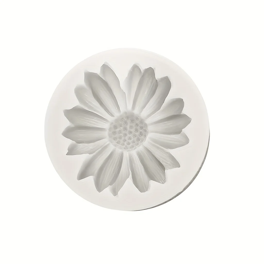 Eine Gänseblümchenförmige Silikon-Kerzenform - 3D-Blumendesign, Geeignet für DIY-Duftkerzen und Heimdekoration. – Detail 5
