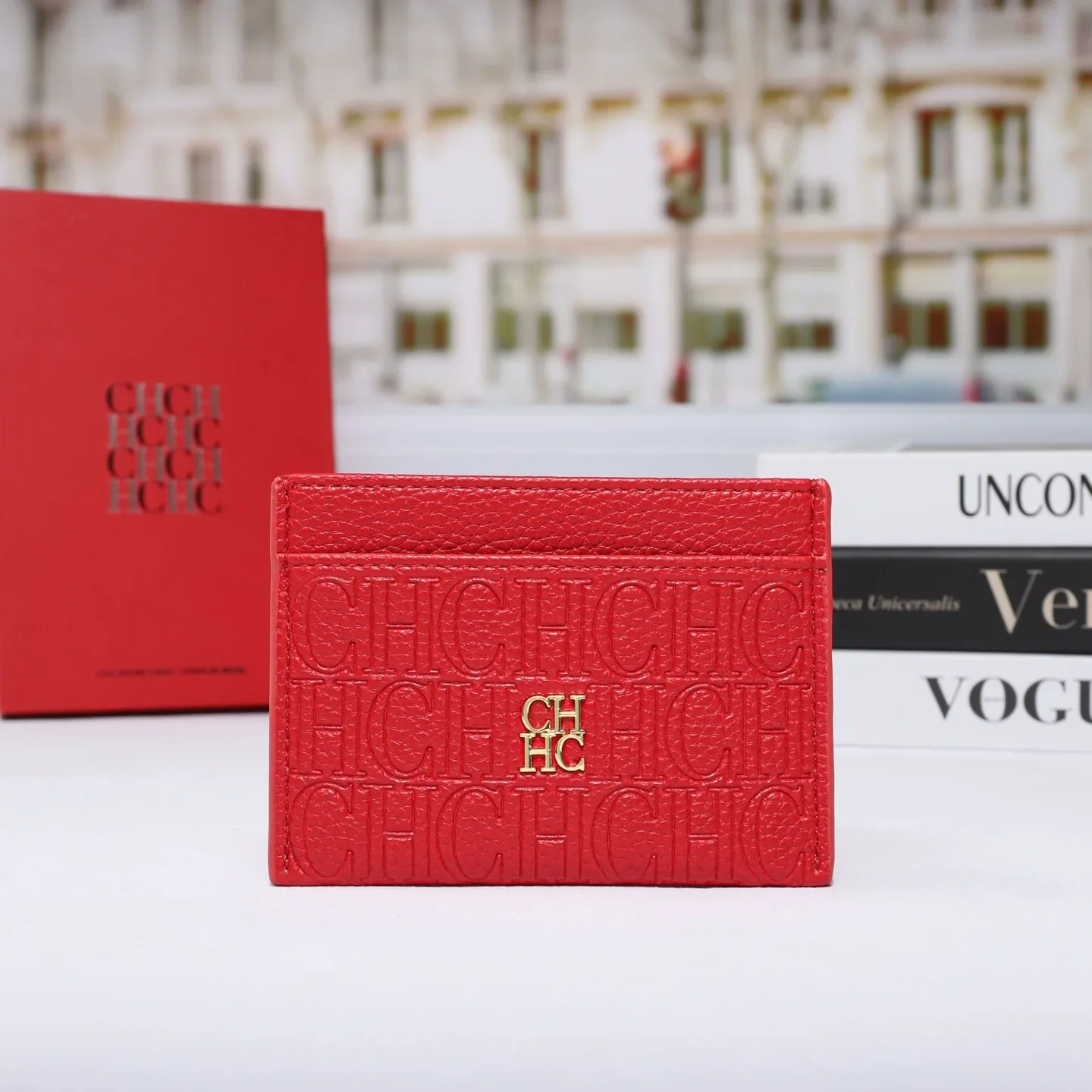 CH Simple Card Packaging Change Card Clip Genuine Texture Letter Design New Men's and Women's Fashion Classic Wallet