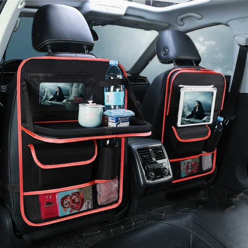 

Car Accessories Universal Car Seats Organizer with Tray Tablet Holder Multi-Pocket Storage Automobiles Interior Stowing Tidying