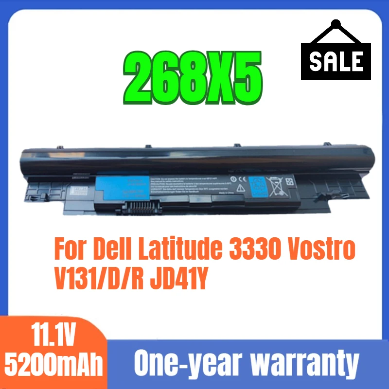 268X5 Dell Laptop Battery for Dell Latitude 3330 Vostro V131/D/R JD41Y High Quality Battery 11.1V 5200mAh