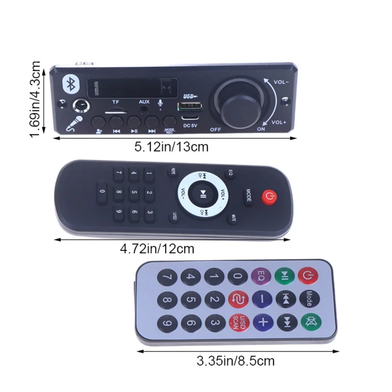 5V 2*3W Amplifier Bluetooth Decoder Board With Amplifier Microphone DIY FM Radio TF USB Car Audio Music Player Speakers