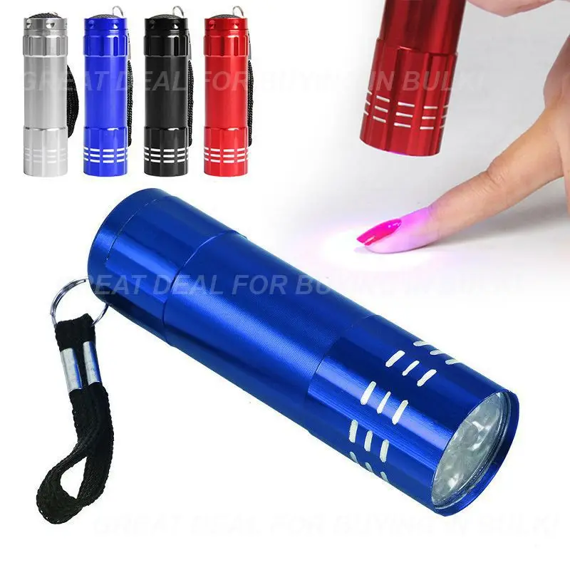 Powerful Uv Light 9 Led Flashlight Detect Uv-sensitive Materials Uv Flashlights Detector Portable And Convenient Mini Size