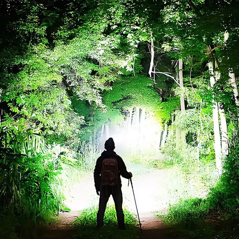 10000000LM Super Powerful Front Headlamp Outdoor Rechargeale LED Headlight Lighting 200² Head Flashlight Fishing Head Lantern