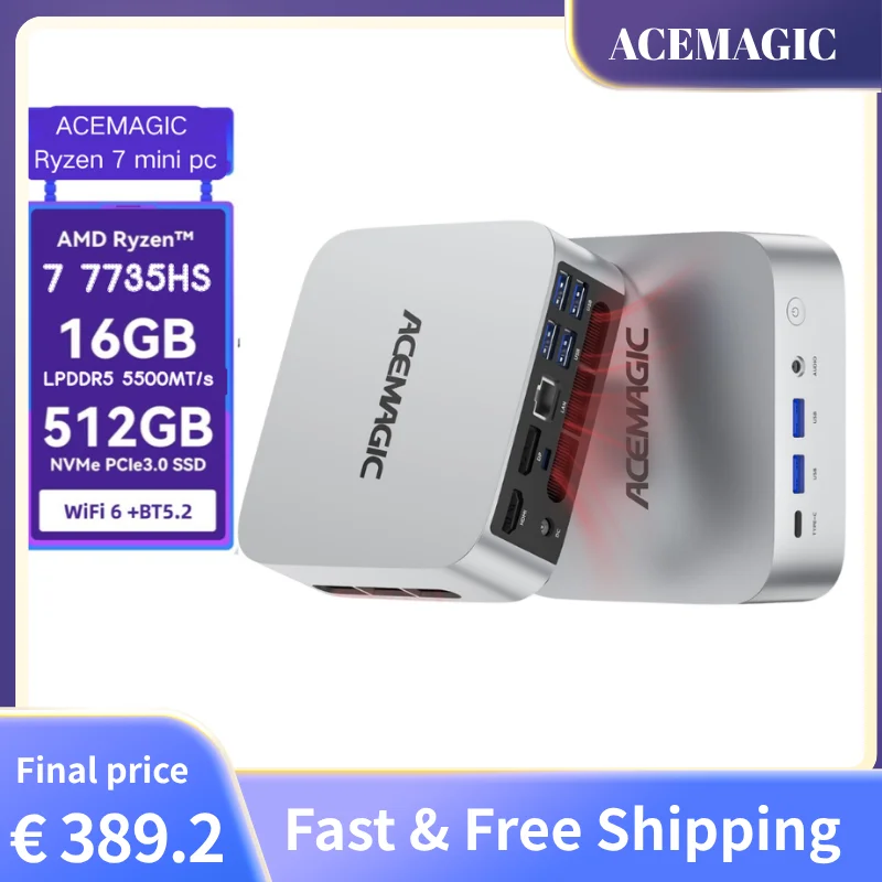 ACEMAGIC Mini Computer with AMD Ryzen 7 and 24GB RAM