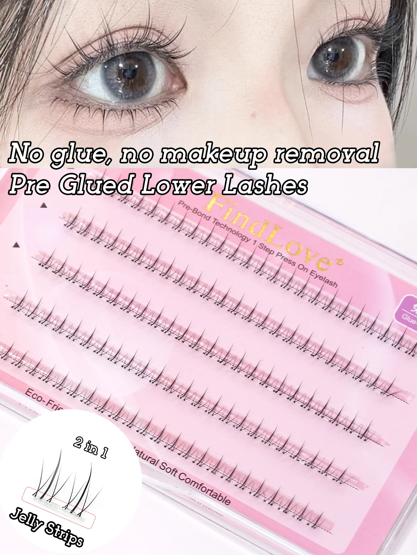 Wholesale Korea Waterproof Self Adhesive DIY Lower Lash Extension Natural Flame Lower Lash Daily Style For Girls Long Lasting