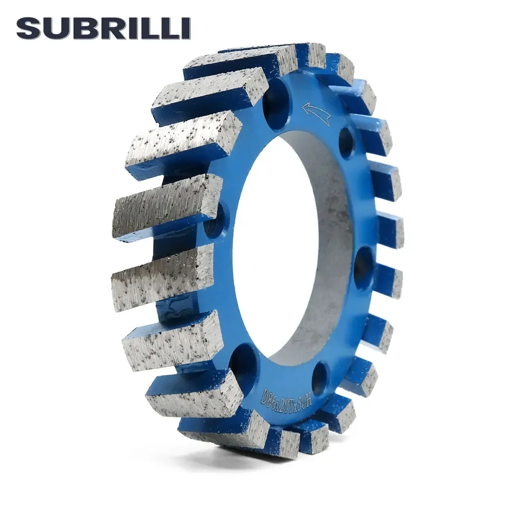 Subrilli 86mm cnc rebolo de diamante sinterização segmentada para máquina roteadora roda calibração pedra granito mármore perfilamento