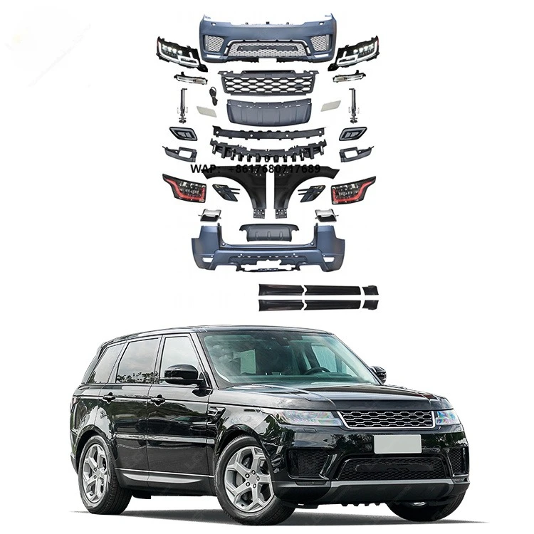 

For Range Rover Sport Upgrade to 2022 OEM Style Body Kit PP Material Car Bumpers Side Skirts Fender Grill Headlight Taillight