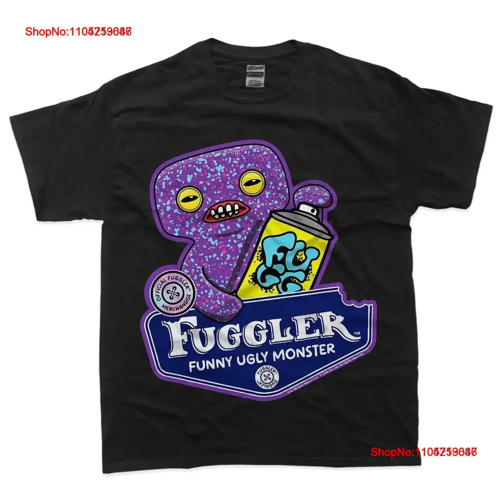 Fuggler drôle moche monstres Squidge t-shirt vintage haut délavé pour un usage quotidien polyvalent mode streetwear légèrement vintage
