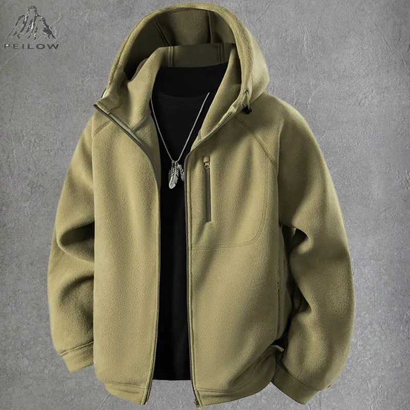 

Plus Size 7XL 8XL Men's Tactical Fleece Jacket Autumn Winter Warm Full Zip Hoodies Multi-Pockets Hiking Hunting Outdoor Coats