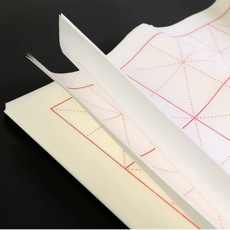 Chinese Ruwe Xuan Papier Beginner Borstel Calligrafia Half Rijp Rijstpapier Student Borstel Kalligrafie Praktijk Dikker Rasters Papier