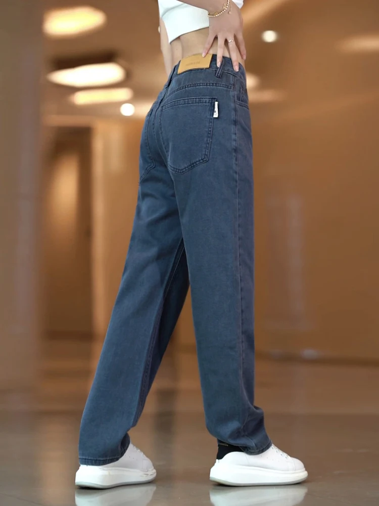 

Американские ретро-джинсы из денима для мужчин: свободные прямые брюки, повседневные, модные, молодежные, популярные