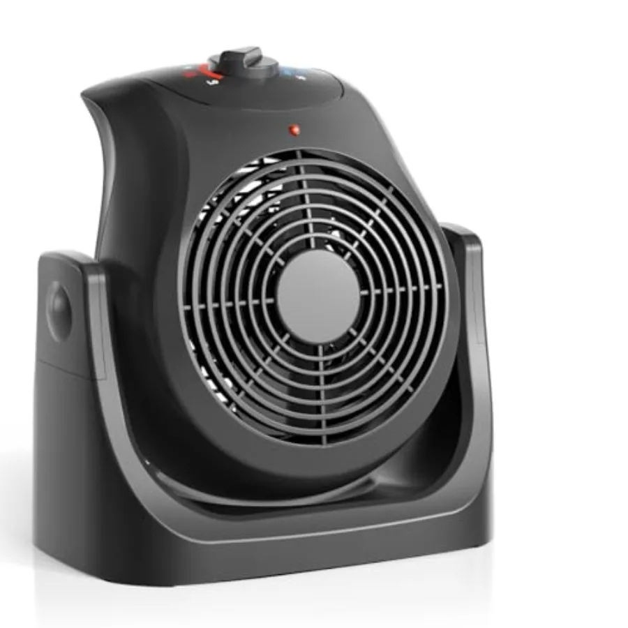 

Portable Electric Space Heater Cooling Desk Fan 2 in 1 Heater Fan Combo with 45° Tilt 2 Wind Speeds 1500W Overheat Protection P