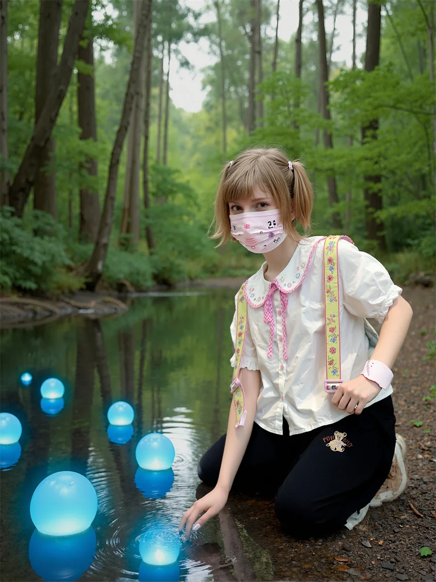 Casacos femininos camisas brancas arco gola mandarim ulzzang malha renda japonês harajuku manga bufante recortes de volta bonito feminino