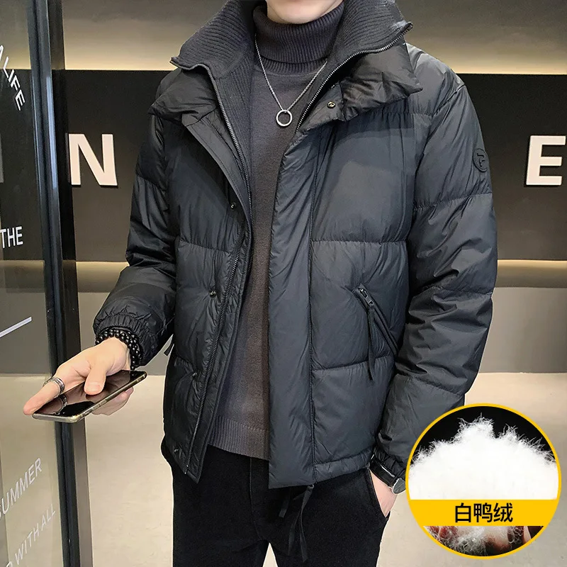 

Fake two-piece down jacket men's short winter clothing 2023 new thickened niche premium warm and cold jacket