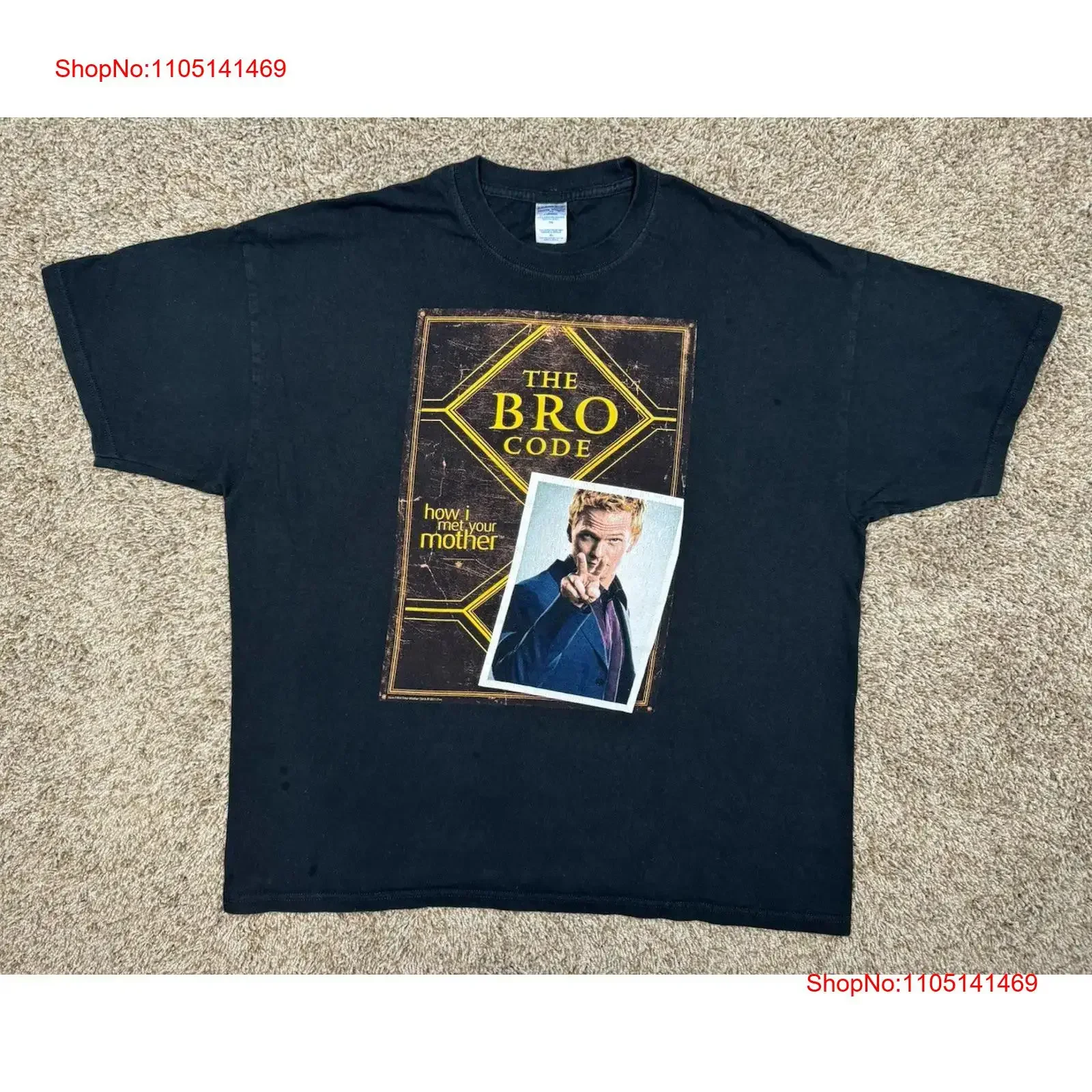 Y2K 2011 How i Met your Mother T Shirt Mens Size XL Bro Code Neil Patrick Harris vintage Washed Stylish Top For Everyday Wear
