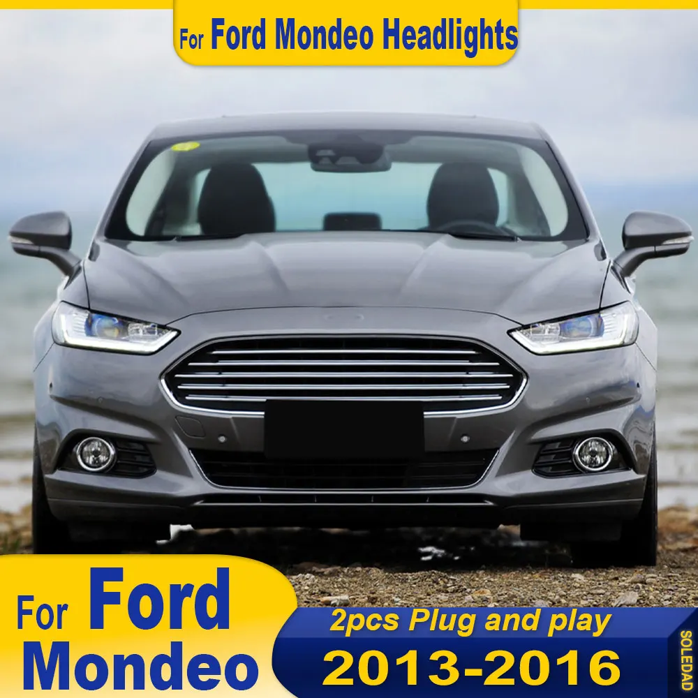 

Car Headlights For Ford Fusion Mondeo 2013 2014 2015 2016 Head lamp LED Headlight LED Dual Projector Headlights Replacement