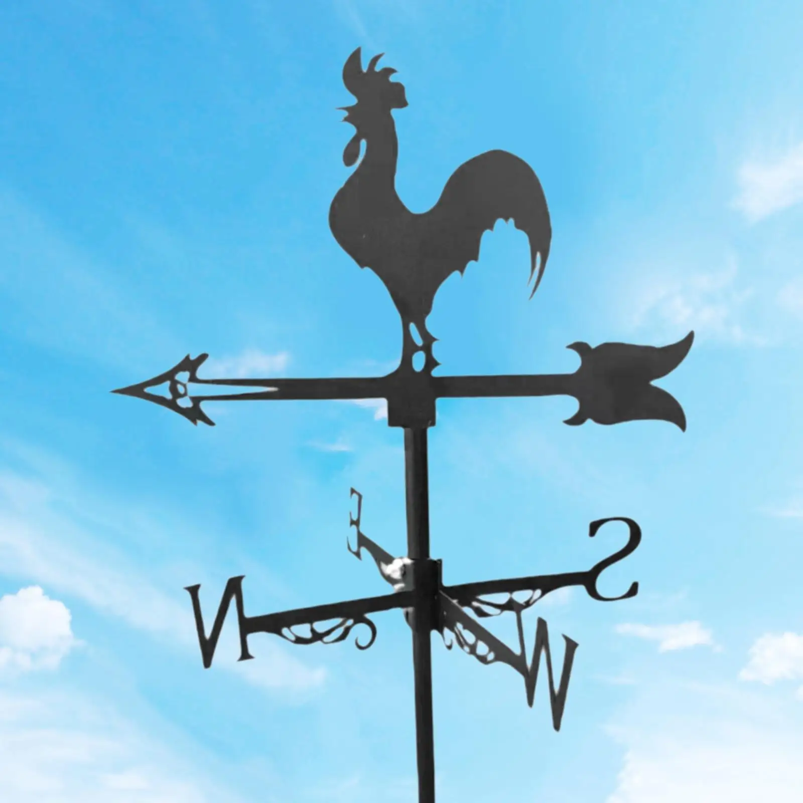 Metal Weather Vane Home Garden Yard Stake Measuring Tool Roof Decoration