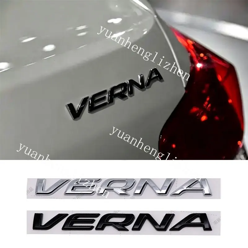 ABS 3D For VERNA Letter Car Emblem Badge Sticker For Rear Trunk Sedan Car Styling Modification Decal Labeling