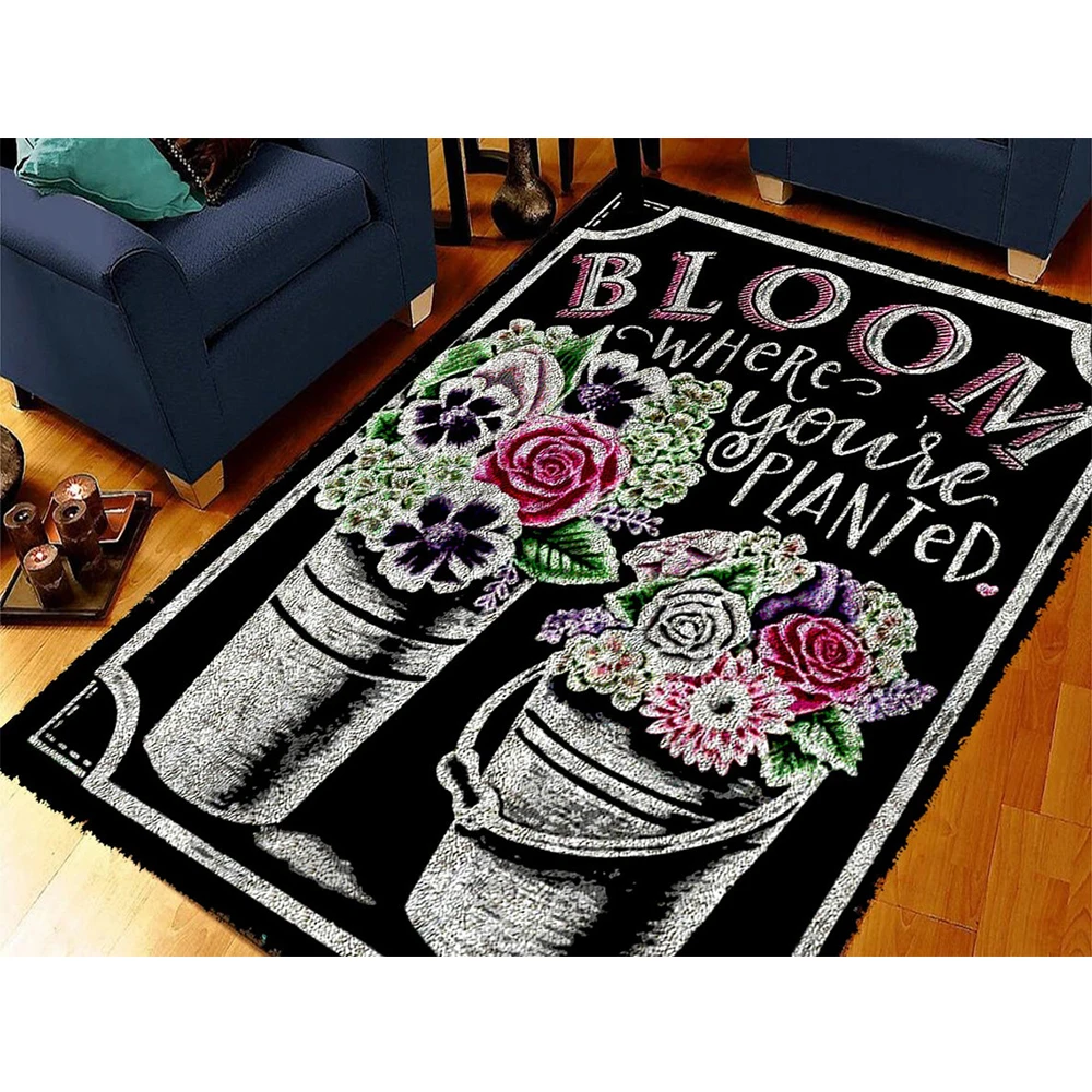 Latch hook rug kits Carpet embroidery set Rug making kits with Pre-Printed Pattern Flowers Tapestry Smyrna rug Home decoration