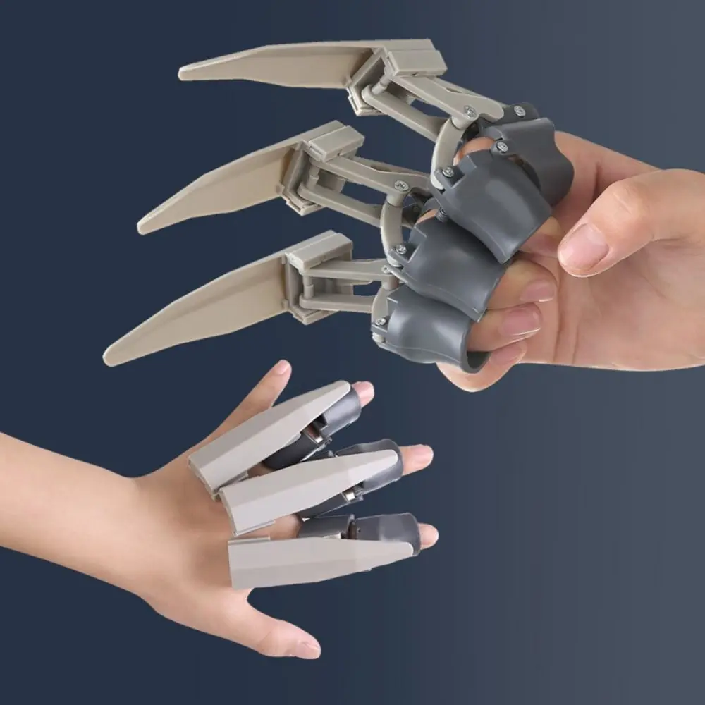 

3pcs 3D Assembly Retractable Mechanical Claws Figure Decorations Scalable Glowing Wolf Claws Cool Adjustable Ribbon