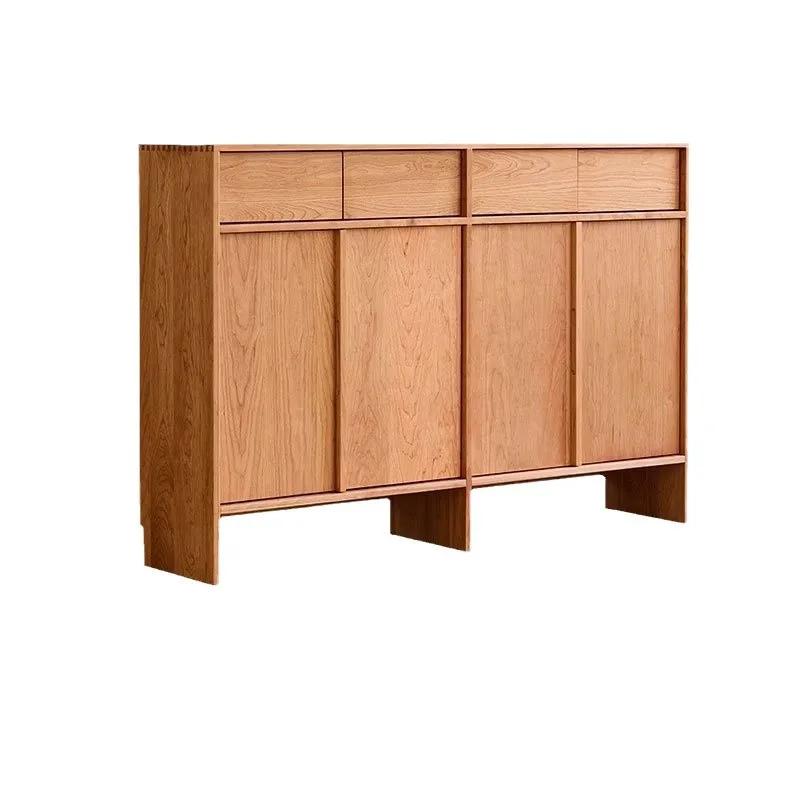 

Nordic cherry wood solid wood shoe cabinet, simple medium and ancient style entrance locker, home door storage cabinet
