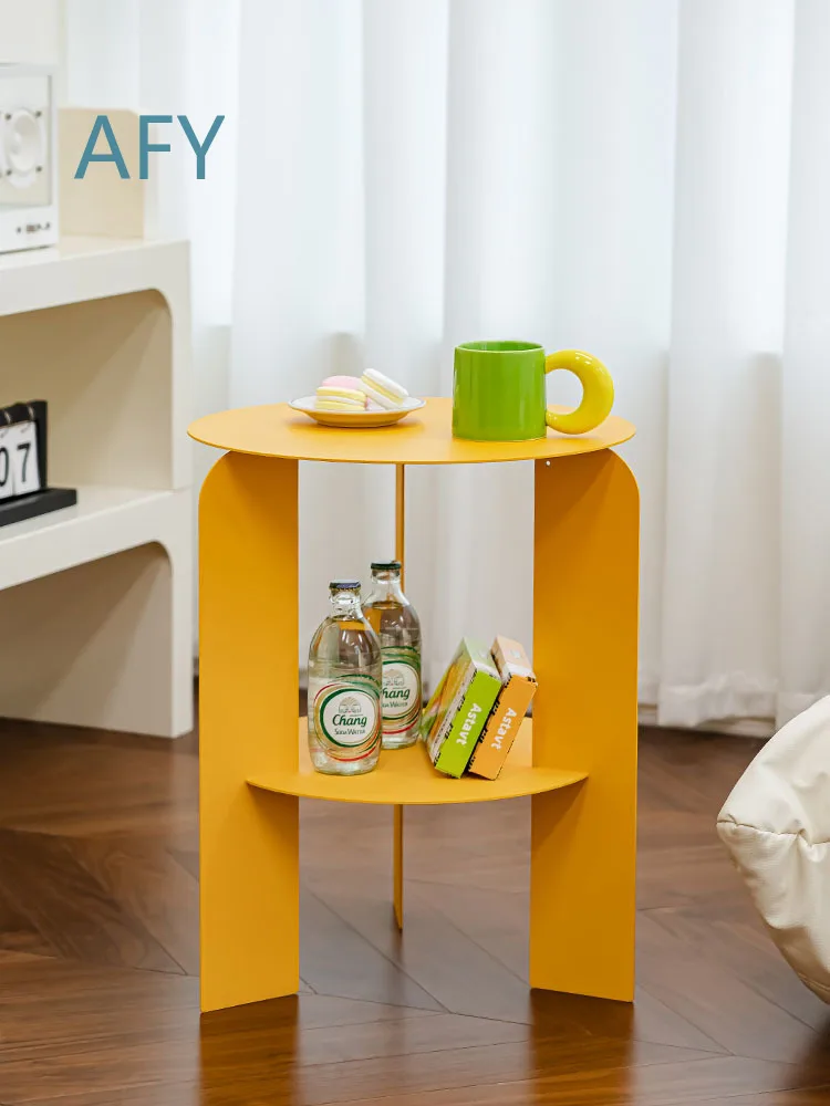 Creative Iron Coffee Table for Nordic Living Room Sofa Side Small Tea Table for Orange Storage Corner Tables Furniture