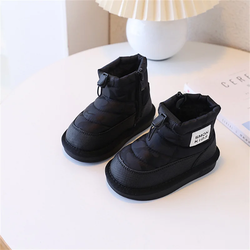 

Winter Children Snow Boots 2025 Camouflage Waterproof Warm Plush Toddler Boys Non-slip Fashion Girls Shoes