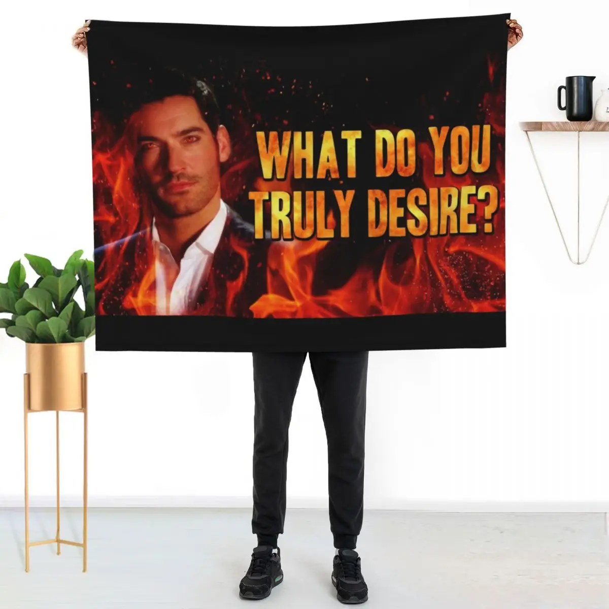 Lucifer - What do you desire? Throw Blanket Decorative Sofa Large manga Sofas Luxury Brand Polar Blankets