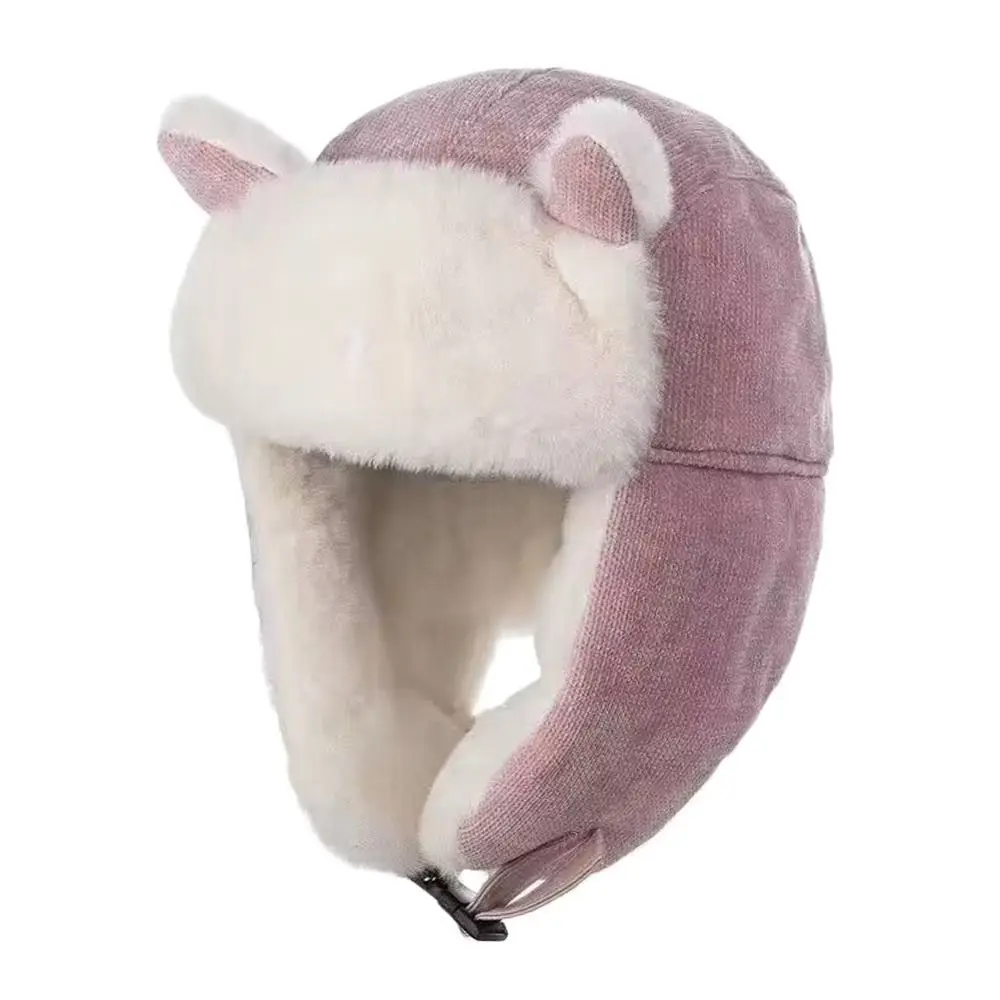 

Outdoors Plush Bomber Hat Thick Warm Winter Cap Windproof Ski Russian Cap for Men Women