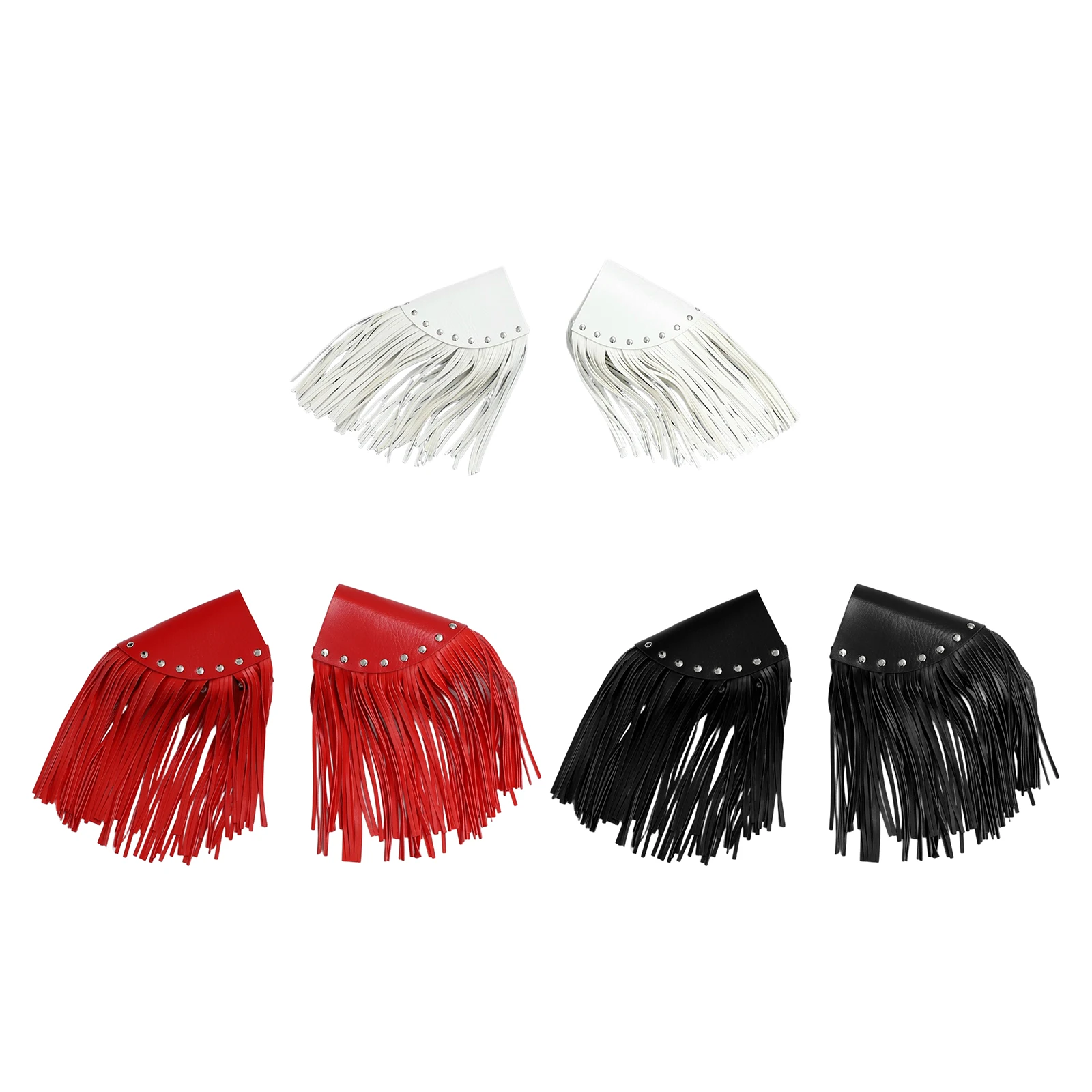 

1 Pair Clothing Decor Epaulettes Faux Leather Tassel Shoulder Board Badges Fringe Epaulet Applique Halloween Costume Accessories